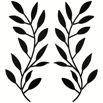 2pcs, Modern Iron Tree Branch Leaf Wall Sculpture - Wall Hanging Decorative