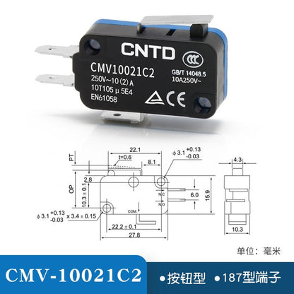20pcs CNTD Limit Switch CMV10 Micro Button Long Handle Open Limit Sensor Roller