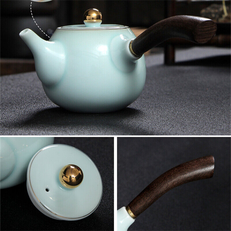 Boutique Celadon Tea Set Porcelain Tea Pot Tea Cups & Mats Pitcher Tea Strainer