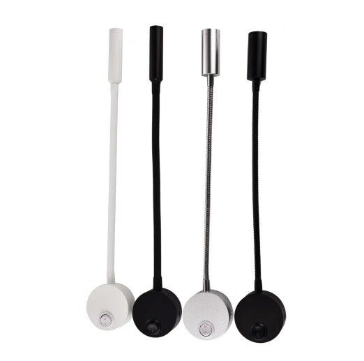 Wall Lamp 3W Aluminum Black Silver Home Hotel Loft Bedside Reading Book Lighting