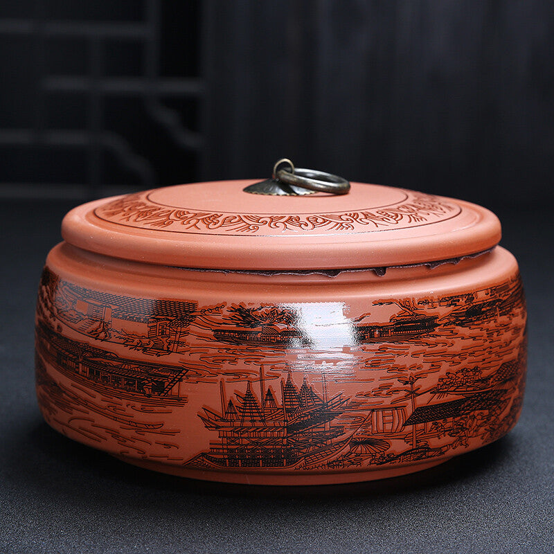 Purple Clay Tea Pot Ceramic Seal Storage Tea Pot Tea Box Tea Storage Box