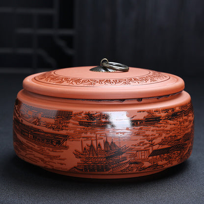 Purple Clay Tea Pot Ceramic Seal Storage Tea Pot Tea Box Tea Storage Box
