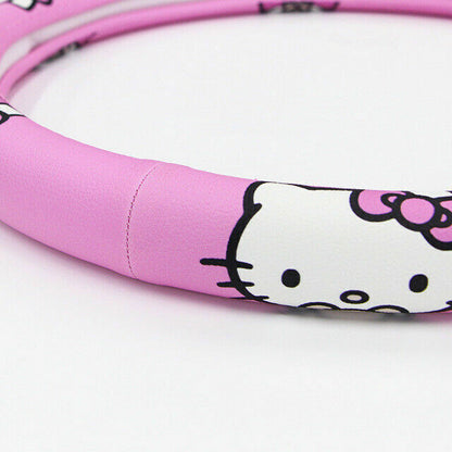 Hello Kitty Cat Car Steering Wheel Cover Comfortable Anti-Slip Car Decoration