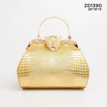 Trendy Banquet Evening Bag Metal Gold Wire Chain Ladies Dinner Bag