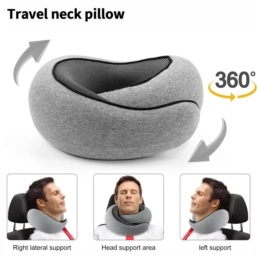 Portable Adjustable U-Shaped Memory Foam Travel Neck Pillow