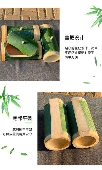 Handmade natural bamboo steaming rice bucket