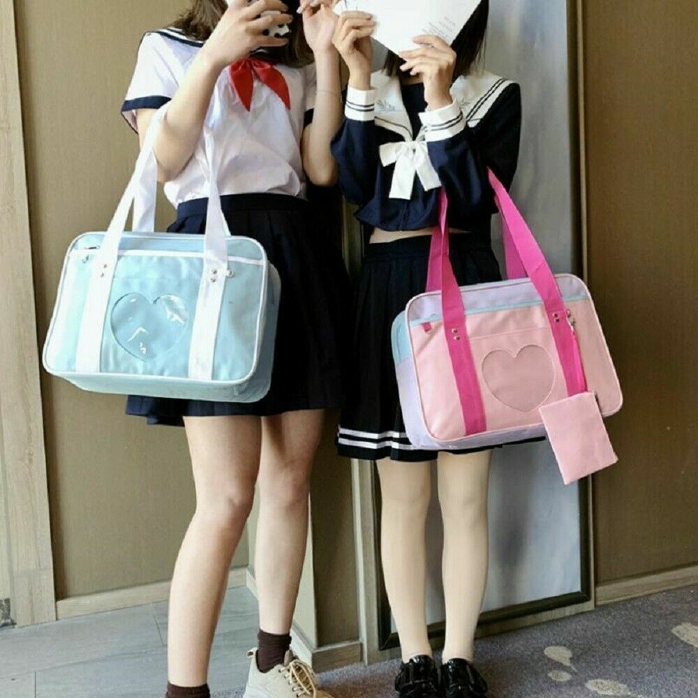 Women Girl Lolita Handbag Japanese High School JK Uniform Shoulder Bag Travel #
