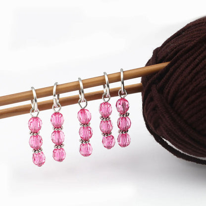 Knitting Stitch Markers 10Pcs Resin Beads Metal Angel Crochet Craft Locking Tool