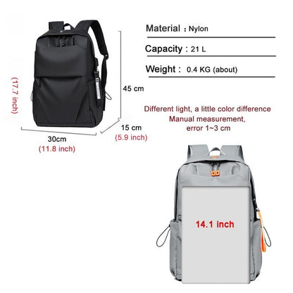 Men's Backpack Bag Travel Outdoor Sports Back Pack Youth School Bags Black