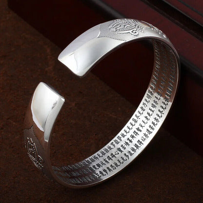 Women Bracelet Om Mani Padme Hum Bangle Engraved Sanskrit Men's Buddhist Jewelry