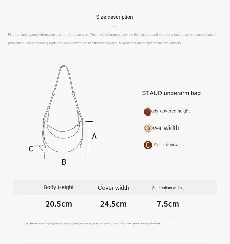 Women Tote Bag Shoulder Bag Women's Moon Bag Underarm Bag Saddle Bag