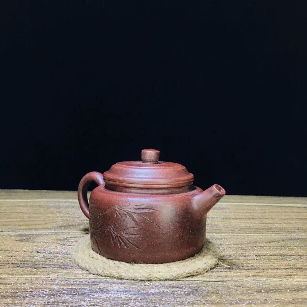 vintage chinese yixing purple clay teapot zisha ceremony carving Collectible art