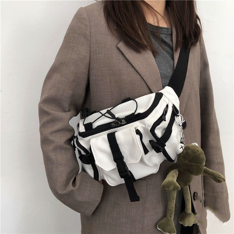 Canvas Sling Bag Gothic Crossbody Women Handbag Purse Shoulder Frog Zipper 1 PC