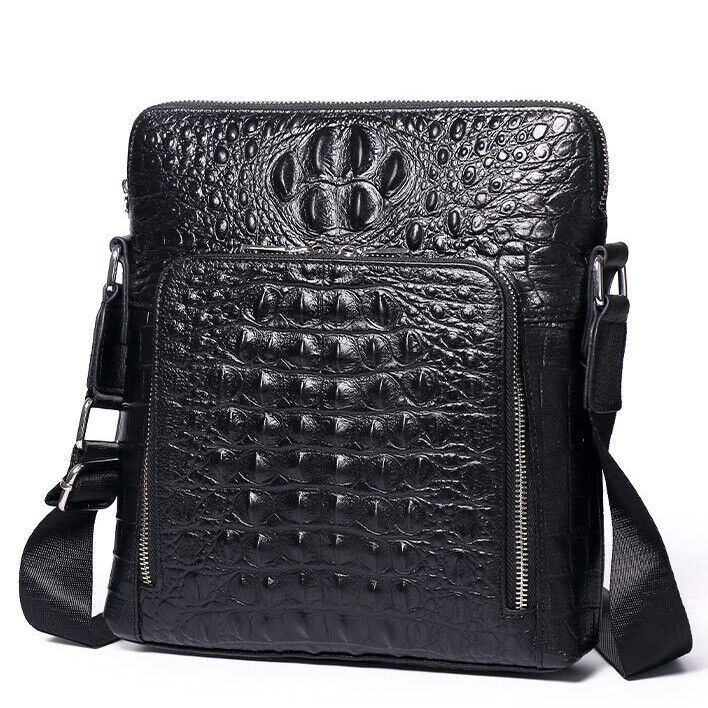 100% Cow Leather Crocodile Embossed 10" Men's Business Shoulder/Messenger bags
