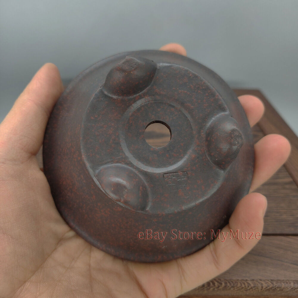 Small Round Chinese Yixing Zisha Mame Bonsai Pot 9.7x9.7x4.3cm