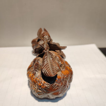 chinese wooden carving Cicada sculptures carved home decor peanut statue ancient
