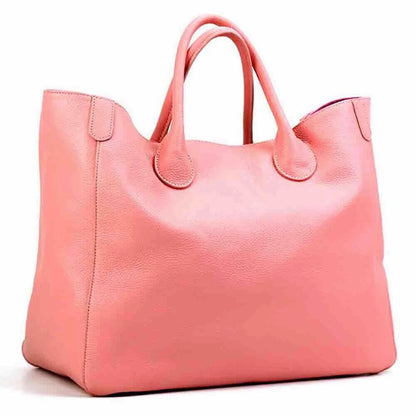 41cm Big Women Tote Bag 100% Top Cow Hide Leather Handbag Lady Travel Bag