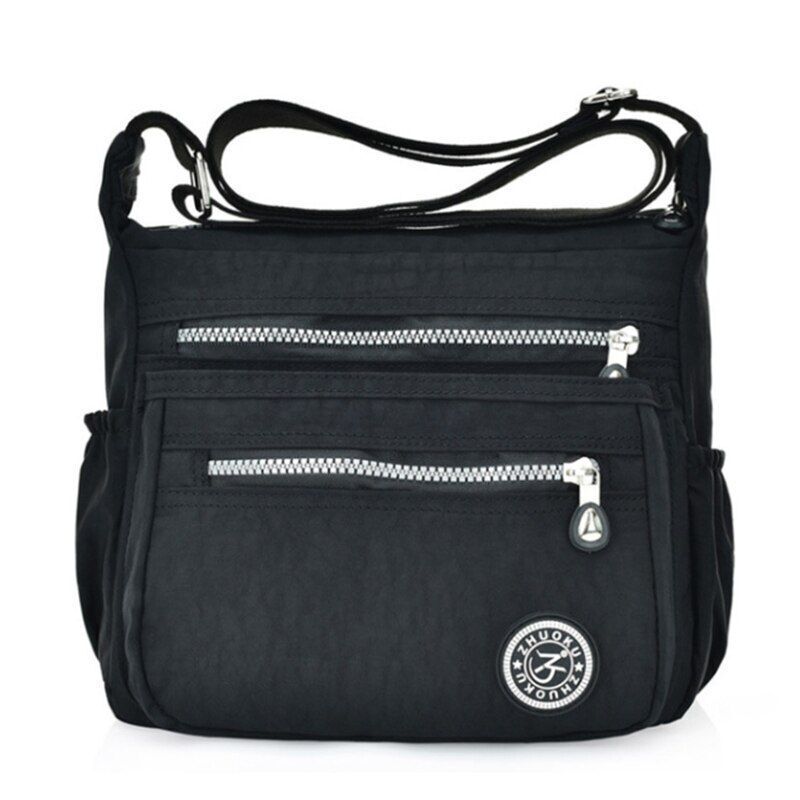 Casual Tote Nylon Shoulder Bag Polyester Fashion Solid Zipper Travel Crossbody