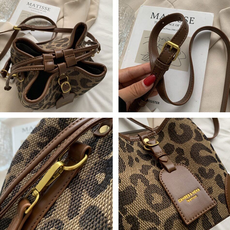 Leopard PU Leather Women Crossbody Bags Shoulder Bag Lady Handbag Lady