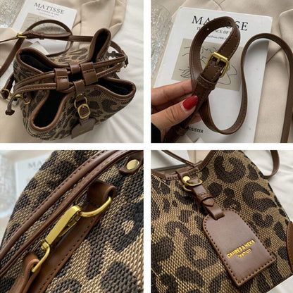 Leopard PU Leather Women Crossbody Bags Shoulder Bag Lady Handbag Lady