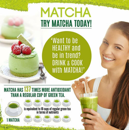 Organic Matcha Green Tea Powder Unsweetened 100% Natural 1.1LB