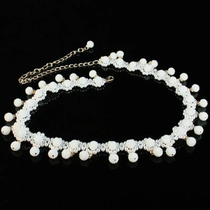 Women Belt Waist Chain Woven Summer Fashion Ladies Pearl Beads Dance Wear