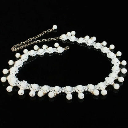 Women Belt Waist Chain Woven Summer Fashion Ladies Pearl Beads Dance Wear