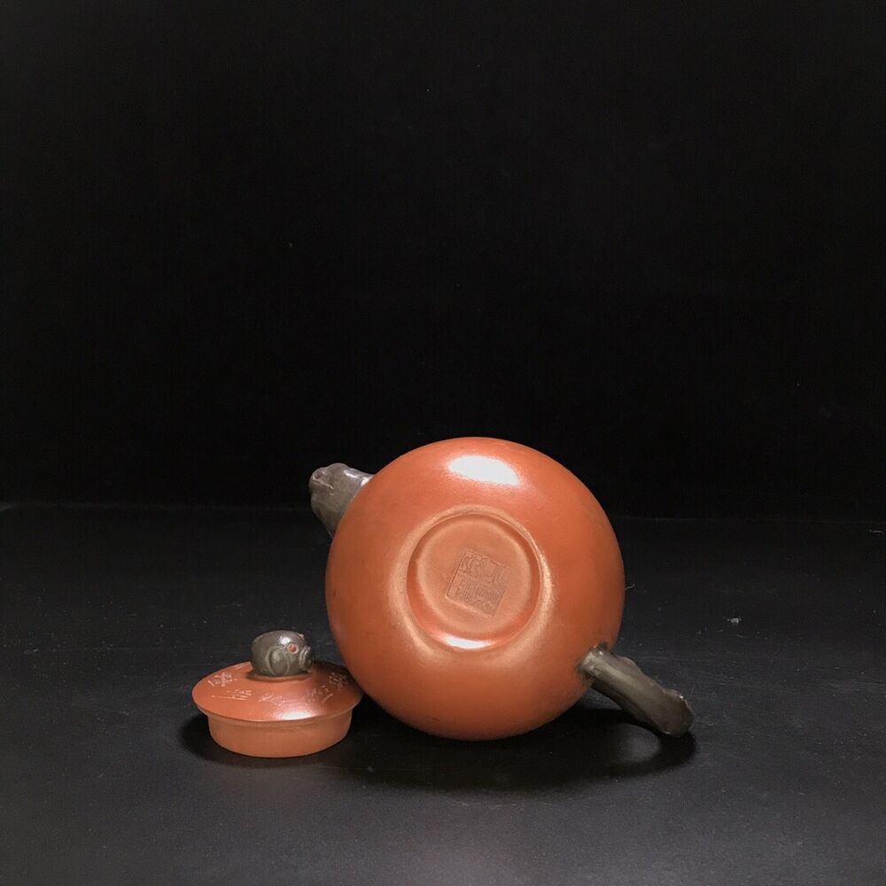 vintage chinese yixing purple clay teapot zisha ceremony carving Collectible art
