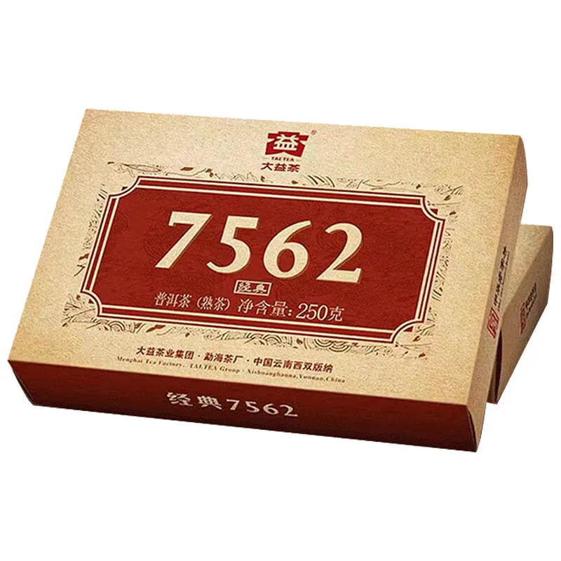 TAETEA 7562 * 2022 Menghai Dayi Puerh Tea Brick Pu'er Ripe Puer Tea 250g 2201