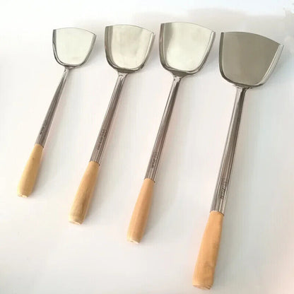 Kitchen Cooking Utensils Stainless Steel Wood Handle Big Long Spatula Soup Spoon