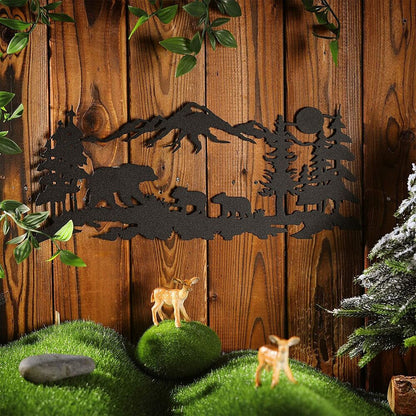 Metal Wall Art Decor Laser Cut Deer or Bear Signs for Cabin Decor Hunting Decor