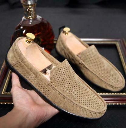 Leather Driving Mens Summer breathable Hollow Out Loafer Slip On Casual Shoes @
