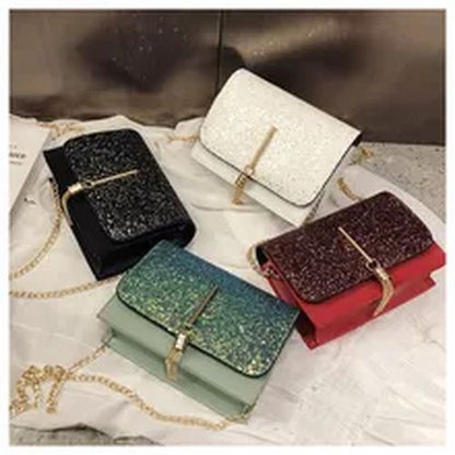 Bag Tassel Chain Shoulder Bag Synthetic Material Black Green Red Purse 18*13*6CM