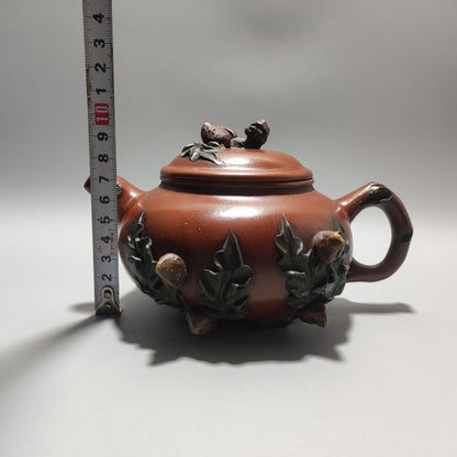 Vintage Chinese Yixing Purple Clay Teapot Zisha Ceremony Ceramic Peach Teaware