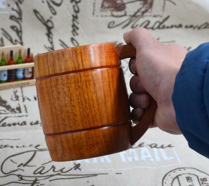 350ml Classic Style Wood Cup Wooden Beer Mugs Drinking Tea Cup Home Drinkware