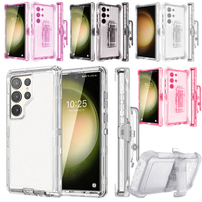 Luxury Clear Case Kickstand Clip Stand Holster Cover For Galaxy S23 /Ultra/ + 5G
