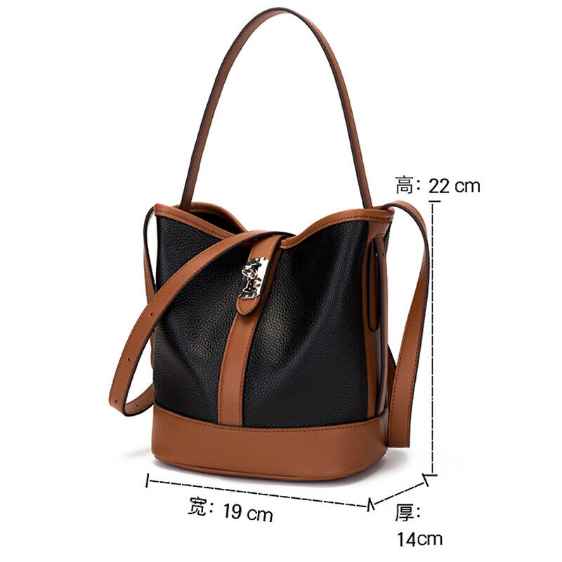 women's real leather sling shoulder bag new desinger zipper bucket bag