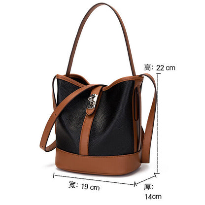 women's real leather sling shoulder bag new desinger zipper bucket bag