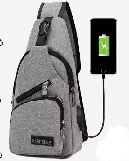 USB Charging Sport Sling Anti-Theft Shoulder Bag Crossbody Bags Chest Daypack