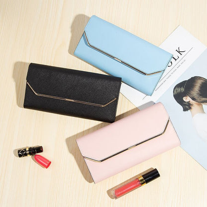 Genuine Leather Wallets Long Card Holder Wallet Hasp Coin Purse Thin Clutch Bag