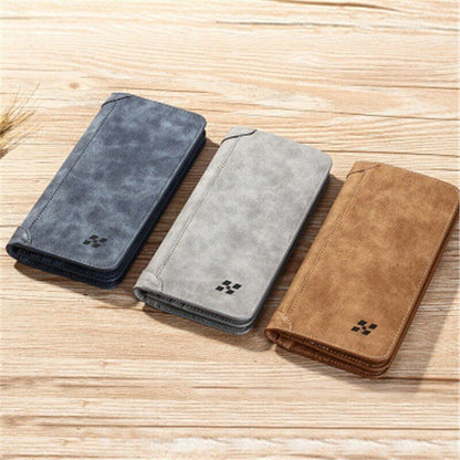 PU Leather Men's Leather Wallet Clutch Purse Male Clamps Cash Clip Billfold Bag