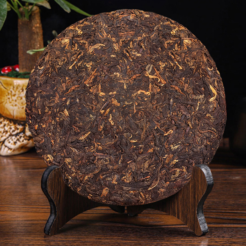 357g Yunnan Cooked Pu-erh Tea Aged Puerh Ripe Tea Cake Organic Pu'er Black Tea