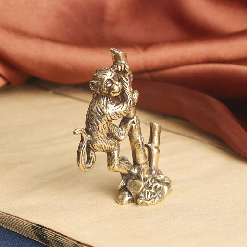 Solid Brass Monkey Figurine Statue Home Ornaments Animal Figurines Gift