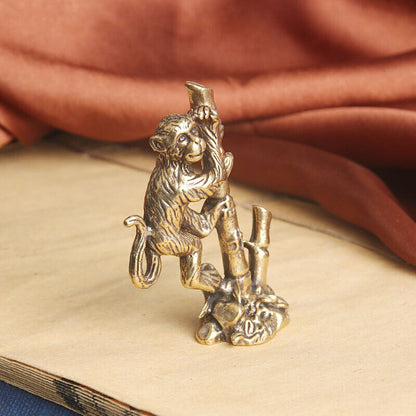 Solid Brass Monkey Figurine Statue Home Ornaments Animal Figurines Gift