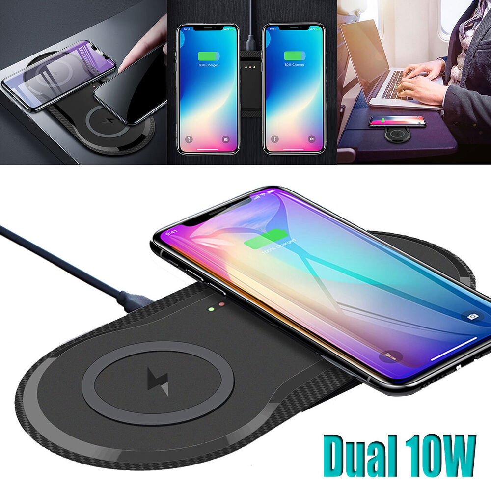 Dual Phones 10W Charging Pad Wireless Charger For Apple iPhone 12 Pro Max / mini