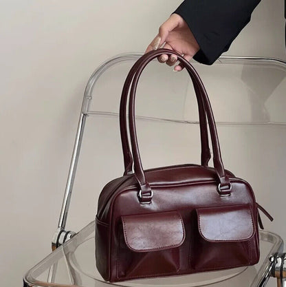 Girls Shoulder Bags Streetwear All Match Handbags Women Solid Underarm Bag