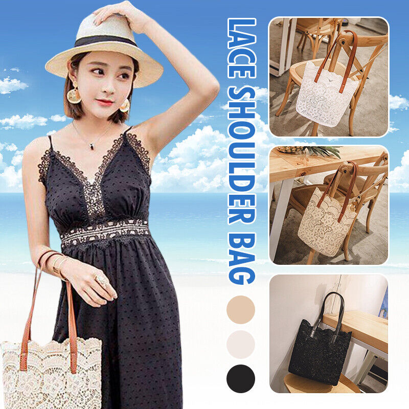 Boho Summer Lace Shoulder Bag Hand Crochet Crochet Flower Bag Woven Handbags