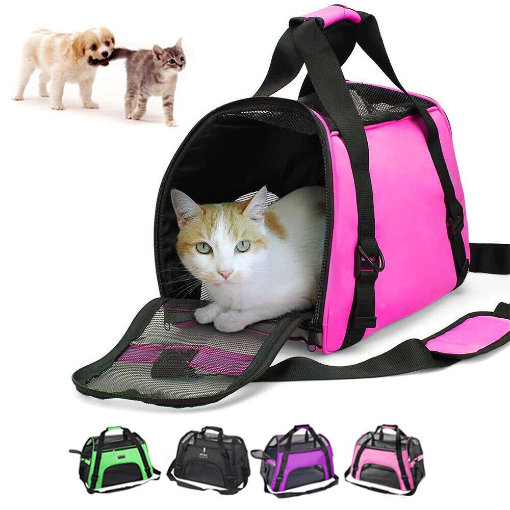 Pet Dog /Small Cat Carrier Soft Sided Comfort Bag Travel Case Airline Approved