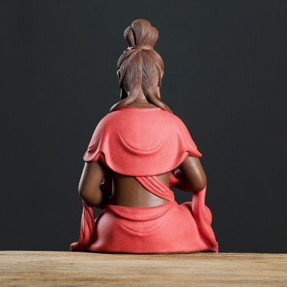 Full Handmade Tea Pet Buddha Statue Real Yixing Zisha Purple Clay Decoration Big