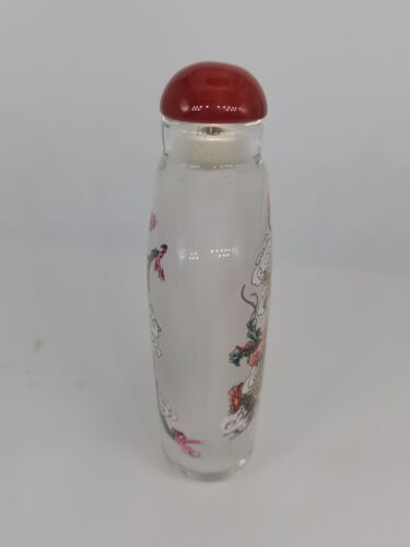 Chinese Old Beijing Glaze Inside Painting Snuff Bottle Painted Dragon Pattern